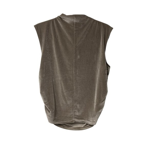 A NEW DAY TANK TOP RUCHED VELOUR NEUTRAL  HIGH MOCK NECK DRESSY SIZE XL NWT - Picture 3 of 8